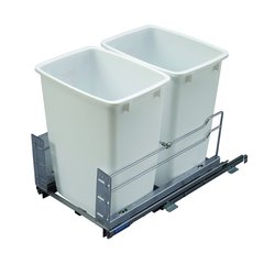Kessebohmer Double Trash Pullout 36 Quart White Kessebohmer Double Trash Pullout 36 Quart White