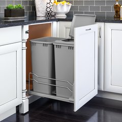 53WC Double Trash Pullout 50 Quart Silver 53WC Double Trash Pullout 50 Quart Silver