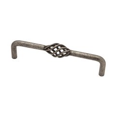 Forged Iron 5-1/16 Inch Center to Center Antique Pewter Cabinet Pull Forged Iron 5-1/16 Inch Center to Center Antique Pewter Cabinet Pull