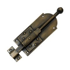 Cabinet Surface Bolt with Latch 7-5/8 inch Long - Antique Brass Cabinet Surface Bolt with Latch 7-5/8 inch Long - Antique Brass