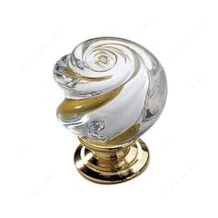 Classic Glass 1-3/16 Inch Diameter Brass,Clear Cabinet Knob Classic Glass 1-3/16 Inch Diameter Brass,Clear Cabinet Knob