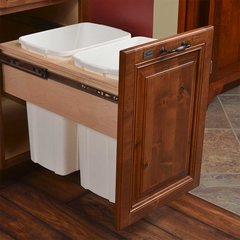 Double Trash Pullout 34 Quart Wood Double Trash Pullout 34 Quart Wood