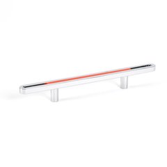 Dash 3-3/4 Inch Center to Center Orange Polished Chrome Cabinet Pull Dash 3-3/4 Inch Center to Center Orange Polished Chrome Cabinet Pull