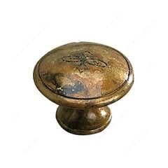 Povera 1-3/16 Inch Diameter Oxidized Brass Cabinet Knob Povera 1-3/16 Inch Diameter Oxidized Brass Cabinet Knob