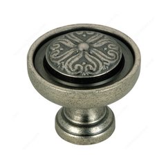 Louis XV 1-3/16 Inch Diameter Pewter Cabinet Knob Louis XV 1-3/16 Inch Diameter Pewter Cabinet Knob