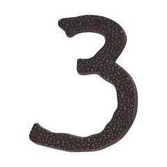 Hammered House Number Three Aged Bronze Hammered House Number Three Aged Bronze