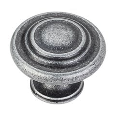 Arcadia 1-1/4 Inch Diameter Distressed Antique Silver Cabinet Knob Arcadia 1-1/4 Inch Diameter Distressed Antique Silver Cabinet Knob