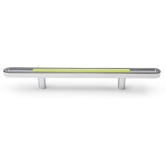 Neon 3-3/4 Inch Center to Center Cabinet Pull - Lime with Polished Chrome Base Neon 3-3/4 Inch Center to Center Cabinet Pull - Lime with Polished Chrome Base