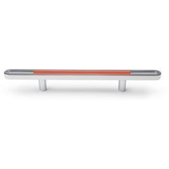 Neon 3-3/4 Inch Center to Center Cabinet Pull - Orange with Polished Chrome Base Neon 3-3/4 Inch Center to Center Cabinet Pull - Orange with Polished Chrome Base