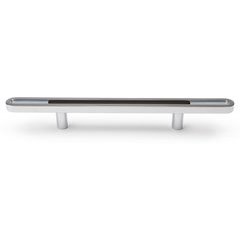 Neon 3-3/4 Inch Center to Center Cabinet Pull - Black with Polished Chrome Base Neon 3-3/4 Inch Center to Center Cabinet Pull - Black with Polished Chrome Base