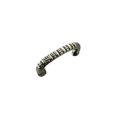 Ribbed 3 Inch Center to Center Satin Antique Nickel Cabinet Pull Ribbed 3 Inch Center to Center Satin Antique Nickel Cabinet Pull