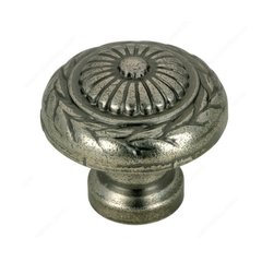 Louis XV 1 Inch Diameter Pewter Cabinet Knob Louis XV 1 Inch Diameter Pewter Cabinet Knob