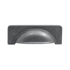 Craftsman 3-3/4 Inch Center to Center Black Iron Cabinet Cup Pull Craftsman 3-3/4 Inch Center to Center Black Iron Cabinet Cup Pull