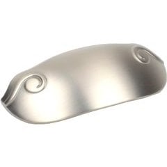 Volute 3 Inch Center to Center Dull Satin Nickel Cabinet Cup Pull Volute 3 Inch Center to Center Dull Satin Nickel Cabinet Cup Pull