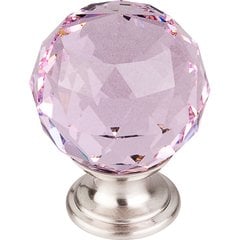 Crystal 1-3/8 Inch Diameter Pink Crystal Cabinet Knob Crystal 1-3/8 Inch Diameter Pink Crystal Cabinet Knob
