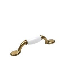 Yaletown 3 Inch Zinc Die Cast Pull - Burnished Brass / White Ceramic Yaletown 3 Inch Zinc Die Cast Pull - Burnished Brass / White Ceramic