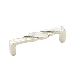 Arioso 3-3/4 Inch Center to Center Mother of Pearl, Polished Nickel Cabinet Pull Arioso 3-3/4 Inch Center to Center Mother of Pearl, Polished Nickel Cabinet Pull