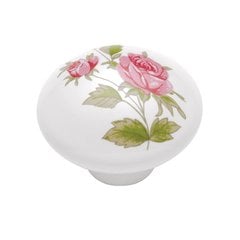 English Cozy Knob 1-3/8 inch Diameter Pink Rose English Cozy Knob 1-3/8 inch Diameter Pink Rose