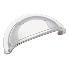 Solid Brass 3 Inch Center to Center Polished Chrome Cabinet Cup Pull Solid Brass 3 Inch Center to Center Polished Chrome Cabinet Cup Pull