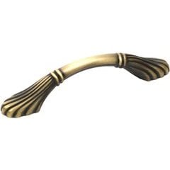 Orchid 3-3/4 Inch Center to Center Brushed Antique Brass Cabinet Pull Orchid 3-3/4 Inch Center to Center Brushed Antique Brass Cabinet Pull