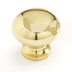 Solid Brass Traditional Designs 1-1/4 Inch Diameter Polished Brass Cabinet Knob Solid Brass Traditional Designs 1-1/4 Inch Diameter Polished Brass Cabinet Knob