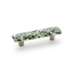 Ice 3 Inch Center to Center Green/Blue Pebbles Cabinet Pull Ice 3 Inch Center to Center Green/Blue Pebbles Cabinet Pull