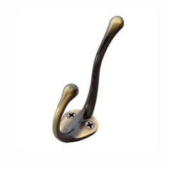 Double Vertical Utility Coat Hook Antique Brass Double Vertical Utility Coat Hook Antique Brass