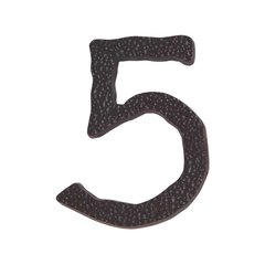 Hammered House Number Five Aged Bronze Hammered House Number Five Aged Bronze