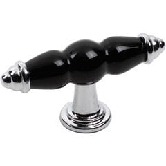 Nordic II 3-3/8 Inch Diameter Polished Chrome/Plain Black Cabinet Knob Nordic II 3-3/8 Inch Diameter Polished Chrome/Plain Black Cabinet Knob