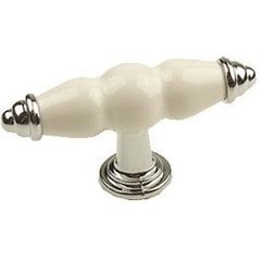 Nordic II 3-3/8 Inch Diameter Polished Chrome/White Cabinet Knob Nordic II 3-3/8 Inch Diameter Polished Chrome/White Cabinet Knob
