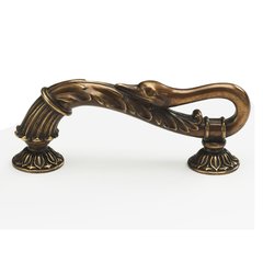 Swans 5 Inch Center to Center Dark Italian Antique Cabinet Pull Swans 5 Inch Center to Center Dark Italian Antique Cabinet Pull