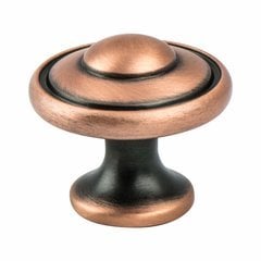Euro Traditions 1-3/16 Inch Diameter Brushed Antique Copper Cabinet Knob Euro Traditions 1-3/16 Inch Diameter Brushed Antique Copper Cabinet Knob