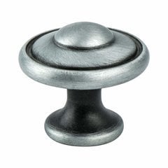 Euro Traditions 1-3/16 Inch Diameter Brushed Antique Pewter Cabinet Knob Euro Traditions 1-3/16 Inch Diameter Brushed Antique Pewter Cabinet Knob