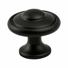 Euro Traditions 1-3/16 Inch Diameter Matte Black Cabinet Knob Euro Traditions 1-3/16 Inch Diameter Matte Black Cabinet Knob