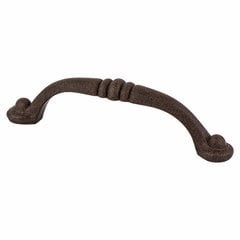 Euro Traditions 3-3/4 Inch Center to Center Dull Rust Cabinet Pull Euro Traditions 3-3/4 Inch Center to Center Dull Rust Cabinet Pull