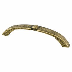 Euro Retro 5-1/16 Inch Center to Center Dull Antique Brass Cabinet Pull Euro Retro 5-1/16 Inch Center to Center Dull Antique Brass Cabinet Pull