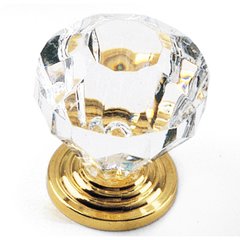 Kristal 1-3/8 Inch Diameter Acrylic/Brass Cabinet Knob Kristal 1-3/8 Inch Diameter Acrylic/Brass Cabinet Knob