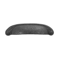 Refined Rustic 3 Inch Center to Center Black Iron Cabinet Cup Pull Refined Rustic 3 Inch Center to Center Black Iron Cabinet Cup Pull