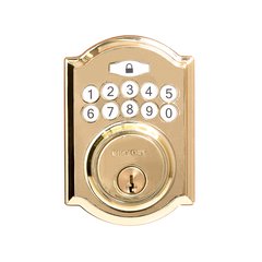 Traditional Electronic Keypad Deadbolt Grade 3 Pol. Brass Traditional Electronic Keypad Deadbolt Grade 3 Pol. Brass