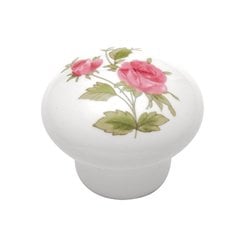 English Cozy Knob 1-1/16 inch Diameter Pink Rose English Cozy Knob 1-1/16 inch Diameter Pink Rose
