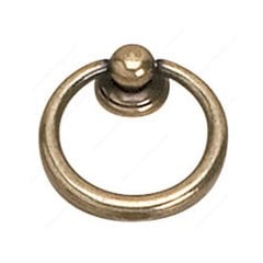 Povera 1-9/16 Inch Diameter Burnished Brass Cabinet Ring Pull Povera 1-9/16 Inch Diameter Burnished Brass Cabinet Ring Pull