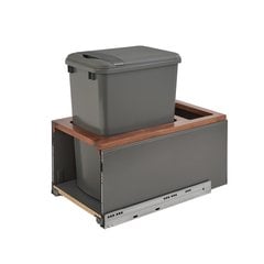 Legrabox Single Trash Pullout 50 Quart Walnut/Gray Legrabox Single Trash Pullout 50 Quart Walnut/Gray