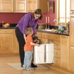Double Trash Pullout 27 Quart -White Double Trash Pullout 27 Quart -White