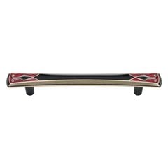 Canterbury 6-5/16 Inch Center to Center Red And Black Cabinet Pull Canterbury 6-5/16 Inch Center to Center Red And Black Cabinet Pull