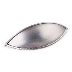 Lenoir 3-3/4 Inch Center to Center Bright Nickel Brushed with Dull Lacquer Cabinet Cup Pull Lenoir 3-3/4 Inch Center to Center Bright Nickel Brushed with Dull Lacquer Cabinet Cup Pull