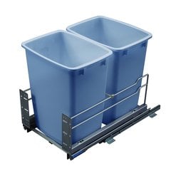 Kessebohmer Double Trash Pullout 36 Quart Grey Kessebohmer Double Trash Pullout 36 Quart Grey