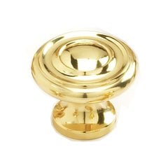 Solid Brass Traditional Designs 1-1/4 Inch Diameter Polished Brass Cabinet Knob Solid Brass Traditional Designs 1-1/4 Inch Diameter Polished Brass Cabinet Knob