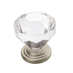 Traditional Classics 1-1/4 Inch Diameter Crystal/Satin Nickel Cabinet Knob Traditional Classics 1-1/4 Inch Diameter Crystal/Satin Nickel Cabinet Knob