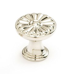 Montcalm Forged Solid Brass 1-3/8 Inch Diameter Polished Nickel Cabinet Knob Montcalm Forged Solid Brass 1-3/8 Inch Diameter Polished Nickel Cabinet Knob