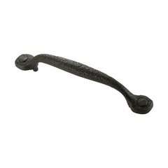 Refined Rustic 5-1/16 Inch Center to Center Black Iron Cabinet Pull Refined Rustic 5-1/16 Inch Center to Center Black Iron Cabinet Pull